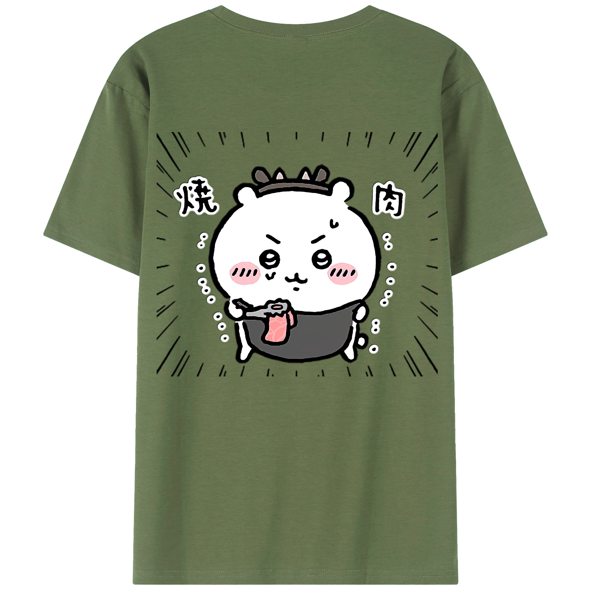 （画像用） ちいかわ ちいかわ Chii-kawa chiikawa 綿100％ メンズ半袖Tシャツ（バックプリント） 通気性